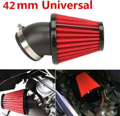 ya 5 8.10 45¡ã Bend High Flow Motorcycle Dual Layer Stainless Steel Mesh Air Filter 42mm