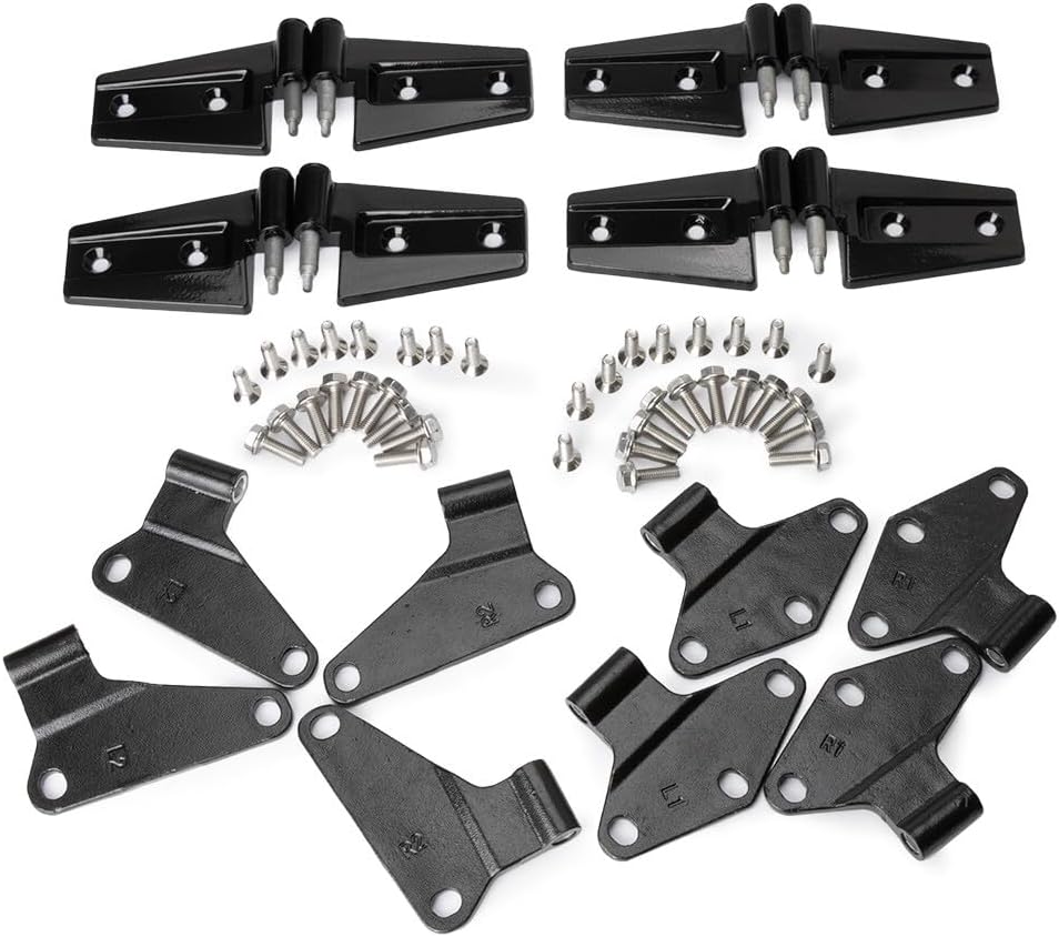 ya 11 9.14 baidiFor 2007-2018 for Jeep for Wrangler JK Body Door Hinge Replacement Set Black Powder Coat