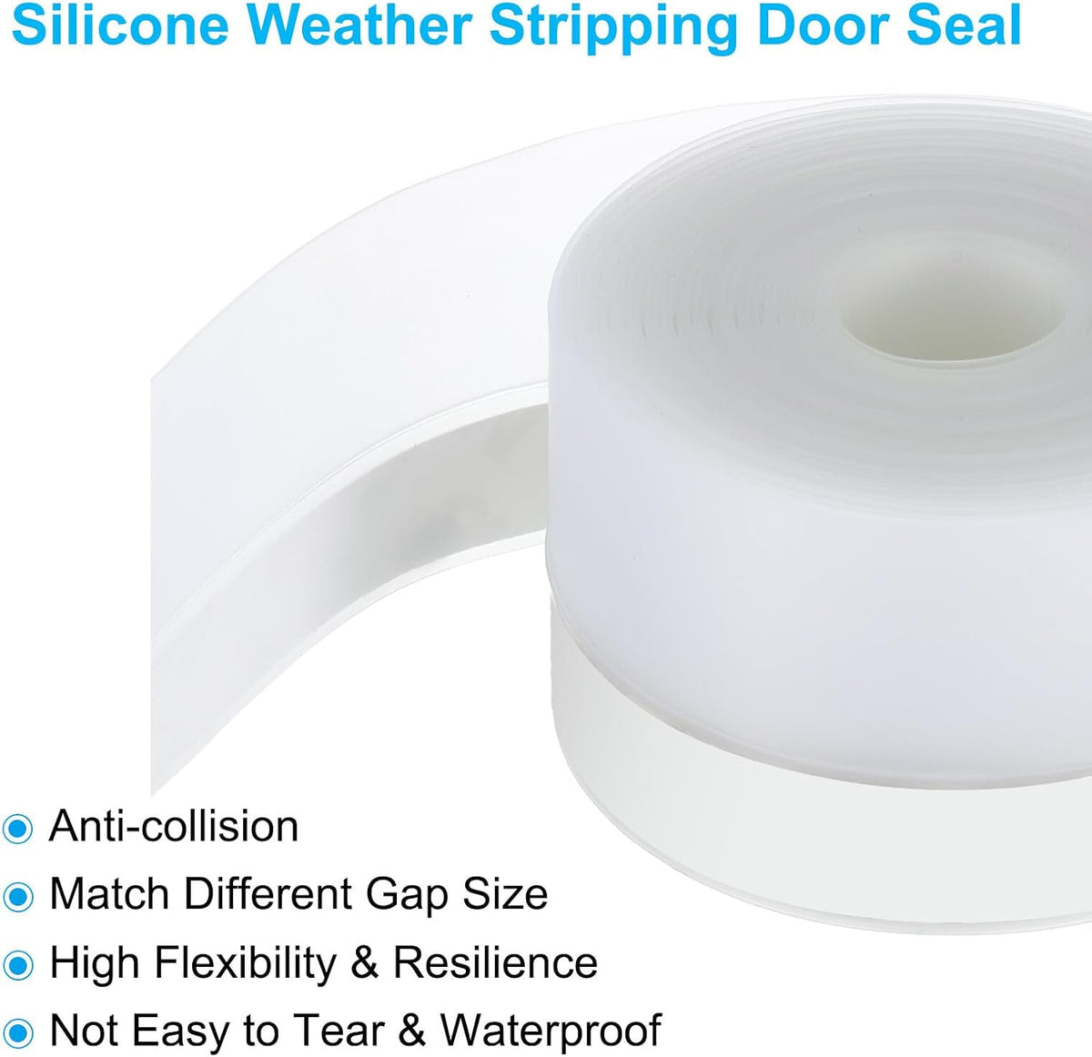 ya 26 10.21 baidi 16.4Ft Weather Stripping Door Seal, 1-3/4W Silicone Sealing Tape, Clear