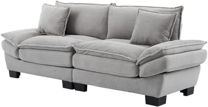 ya 28 10.13 baidi Corduroy Sofa Sleeper Loveseat Light Grey - Pillows for Living Room