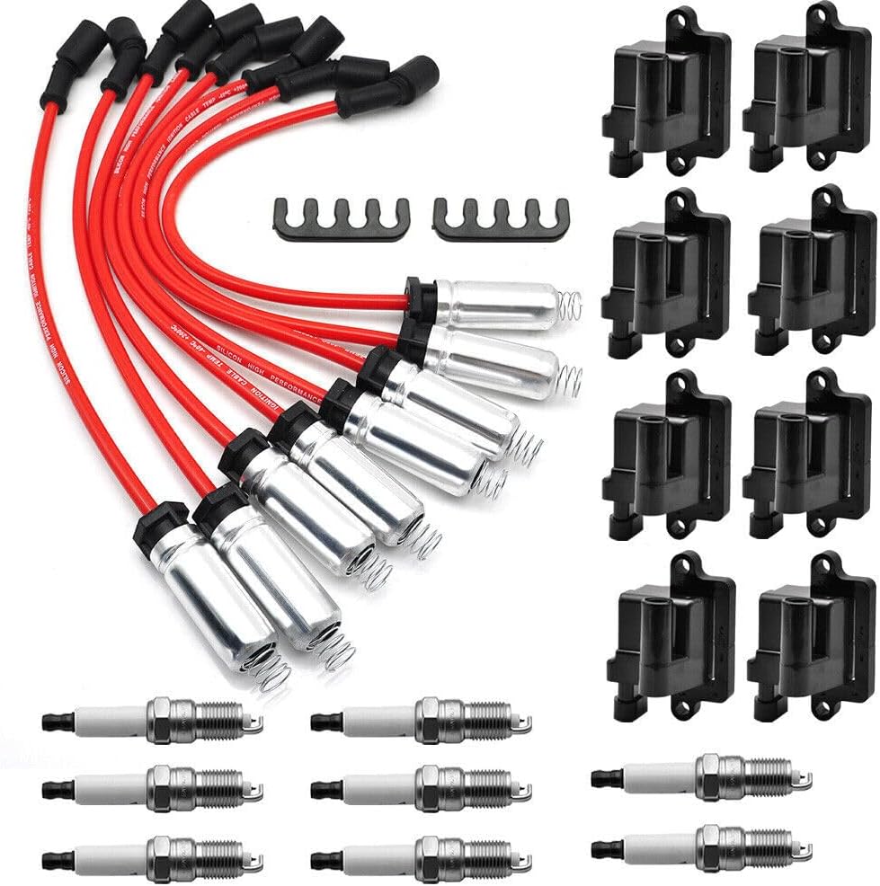 ya 9 10.24 8-pack square ignition coils and spark plug wires for Chevrolet for GMC 4.8L 5.3L 6.0L 8.1L-