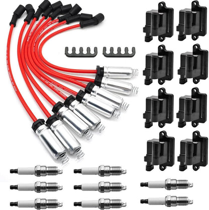 ya 9 10.24 8-pack square ignition coils and spark plug wires for Chevrolet for GMC 4.8L 5.3L 6.0L 8.1L-