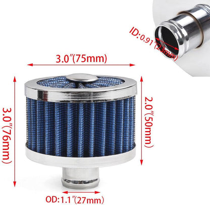 ya 13 9.15 baidi 2X Blue Extra Flow 1 to 1-1/4 Push In Valve Cover Baffled Breather Vent Filter