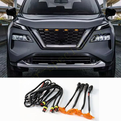 ya 7 8.24 baidi 4Pcs for Nissan Rogue 2021 Front Grille LED Amber Light Raptor Style Grill Trim