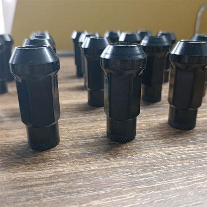 ya 10 9.16 baidi M12x1.5 Lug Nuts 48mm Steel 20 Pieces Open Wheel Nut Bolts with Socket Key Black -