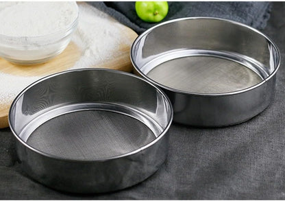 ya 14 9.20 baidi 2 Pcs Flour Sieve Steel Strainer Sifter for Baking Mesh-2