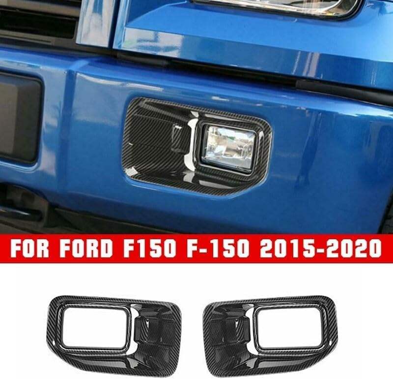 ya 14 9.20 zhengce Carbon Fiber Front Fog Lamp Cover Trim for Ford F150 2015-2020 Accessories-1