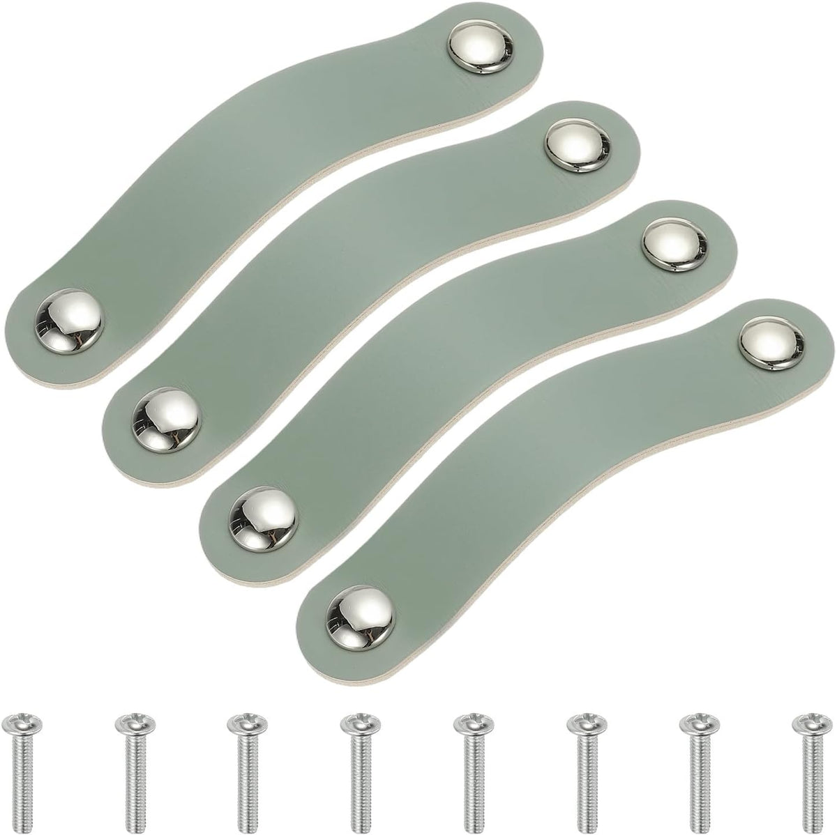 ya 26 10.21 baidi 4 Pcs Leather Drawer Pull Double Hole Leather Handle with Screw Blue-2