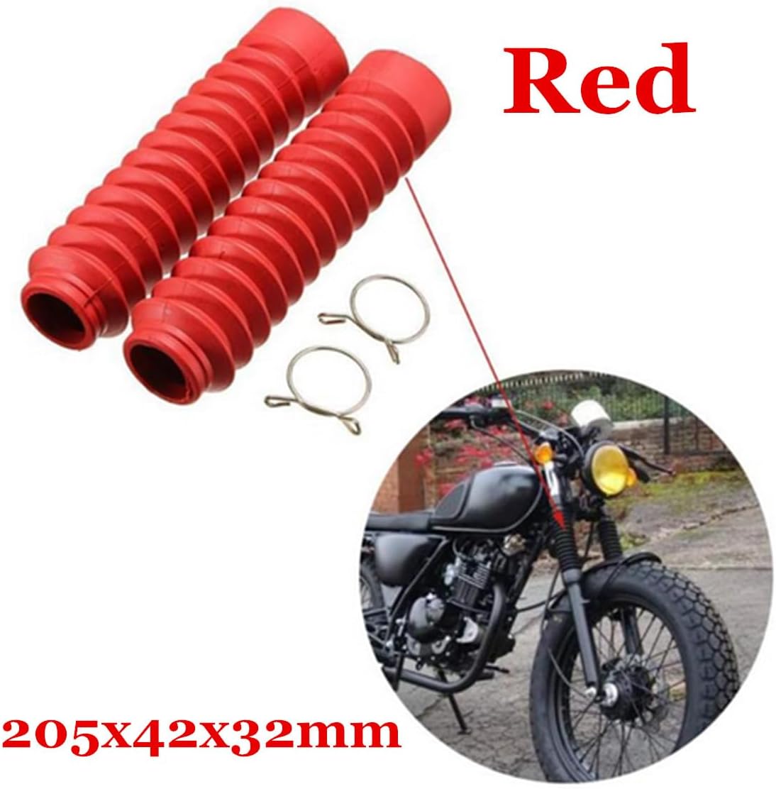 ya 4 8.14 2x Universal Motorcycle Front Fork Shock Boots Dust Cover Protector Rubber