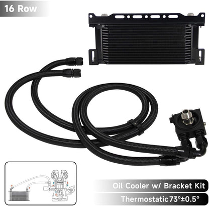 ya 12 10.8 baidi Universal 16 Row Thermostatic Oil Cooler Kit British Type+Mounting Brackets Kit