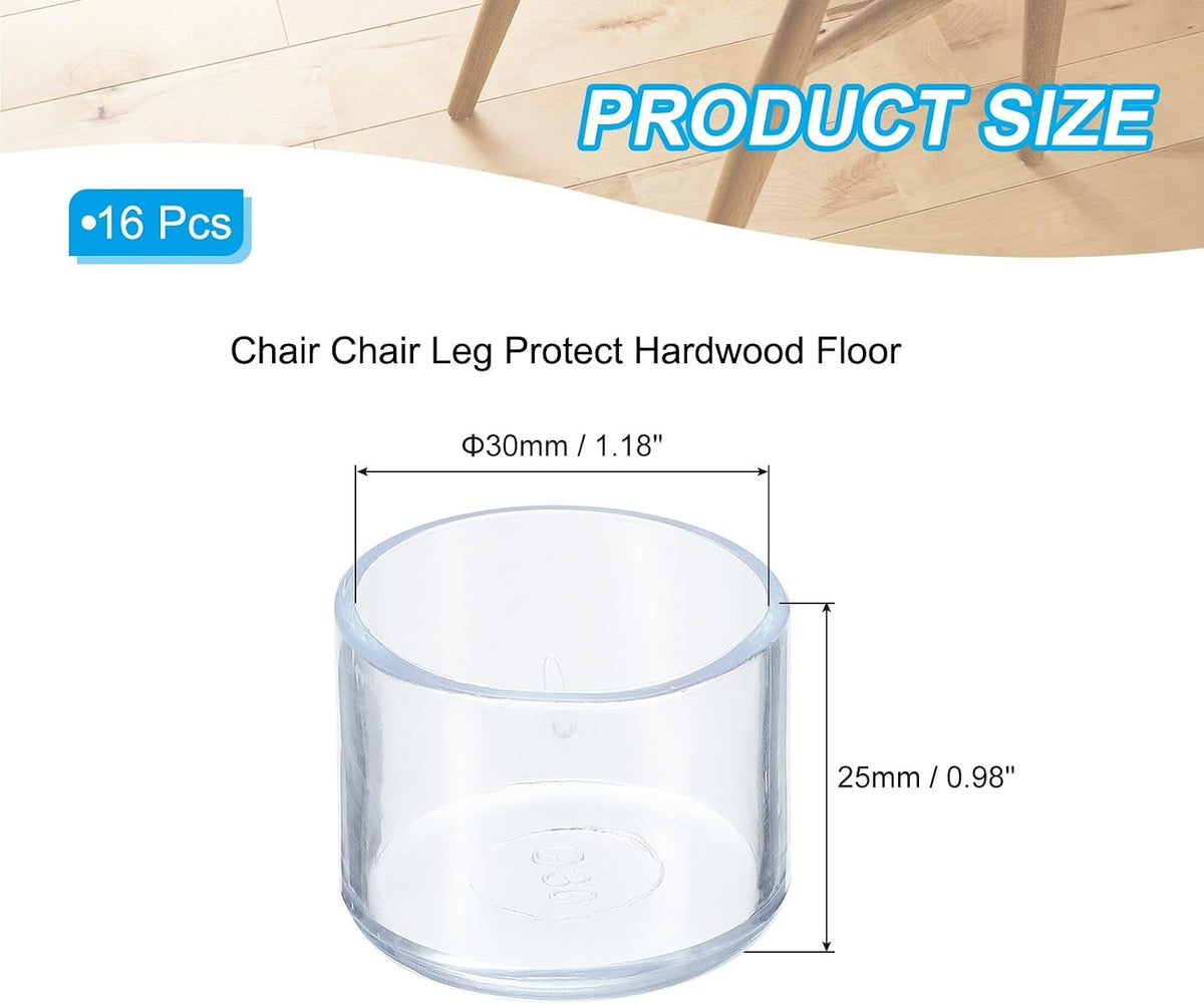 ya 26 10.21 baidi 16 Pcs Round Rubber Chair Leg Cap Tip 3/16, Furniture Leg, Transparent