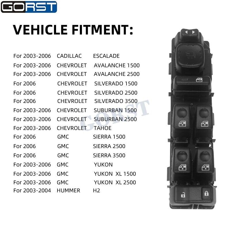 ya 4 8.8 15883319 Power Window Switch for Chevrolet Tahoe Suburban for GMC for Cadillac Escalade 