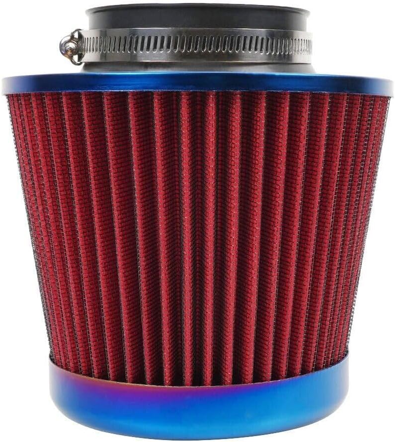ya 13 9.15 baidi Red 3 76mm Inlet Cold Air Intake Cone Replacement Quality Dry Air Filter