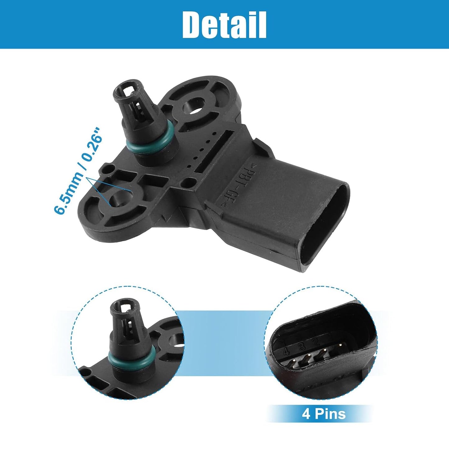 ya 6 8.24 baidi MAP for Man ifold Air Pressure Sensor for Audi Q7 2006-2010 036906051C ABS Black