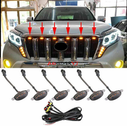 ya 4 8.14 for Toyota Prado LC150 2014-2017 Smoky Raptor Style Amber LED Front Grill Light 