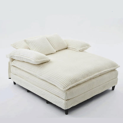 ya 28 10.13 baidi For Living Room 54.75W Chaise , 4-Gear Adjust, 2 Pillows, Beige Sofa Bed