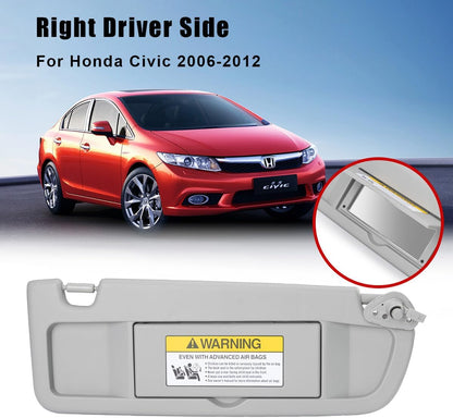 ya 11 9.14 baidi83230-SNA-A01ZC Sun Visor Grey Right Hand for Honda for Civic FD Sedan 2006-2012 AU