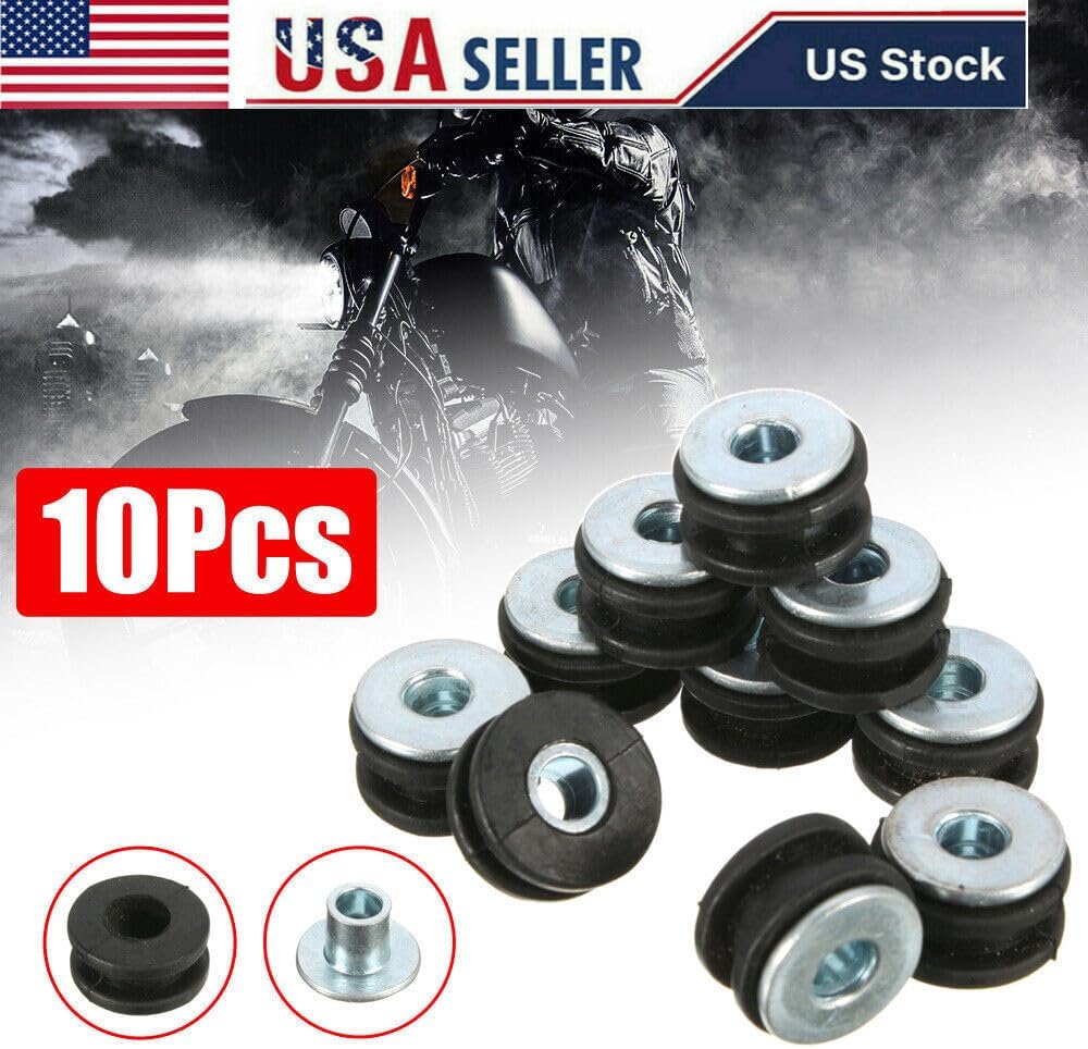 ya 4 8.10 10pcs 6mm Motorcycle Fairing Rubber Grommets Bolt Shockproof Kit Accessories