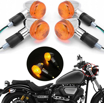 ya 11 9.14 zhengce Motorcycle Amber Round Turn Signal Flashing Lights for Cafe Racer Custom Ch