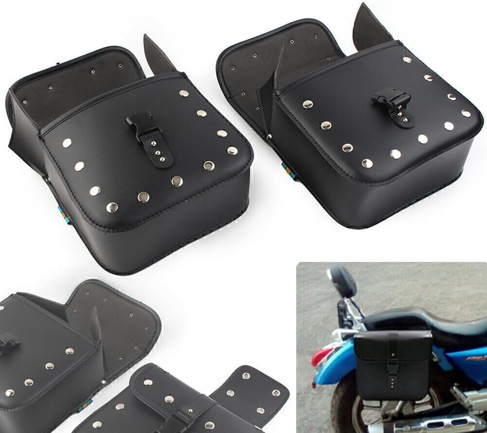 ya 11 9.14 baidi2x Motorcycle Leather Side Saddle Bags Panniers Pouch Luggage Storage Tool Bag