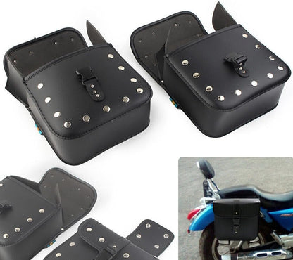 ya 11 9.14 baidi2x Motorcycle Leather Side Saddle Bags Panniers Pouch Luggage Storage Tool Bag