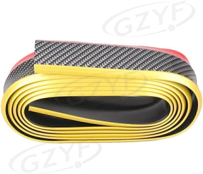 ya 4 8.14 Lip Carbon Fiber Splitter Body Spoiler Rubber w/3M Adhesive Yellow Front Rear po