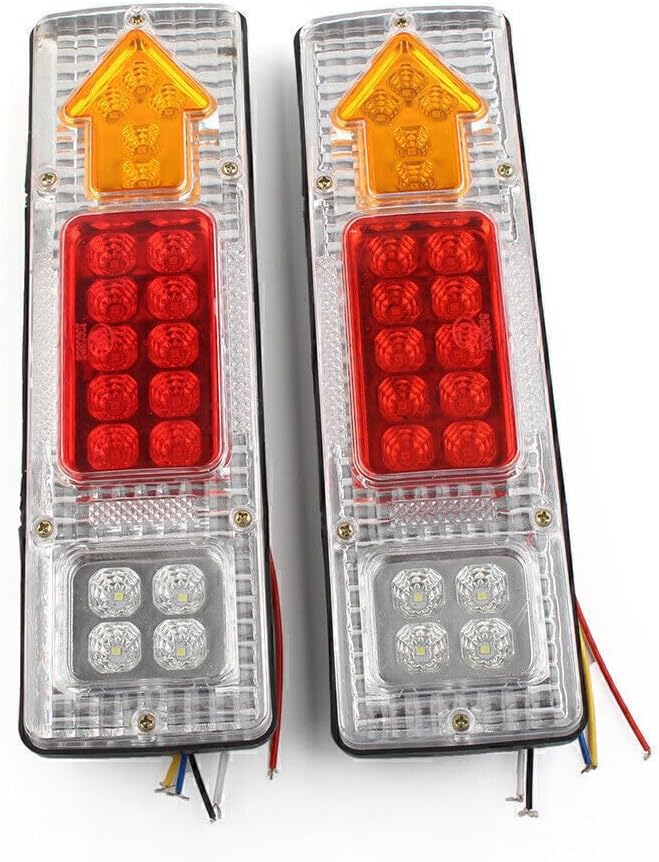 ya 4 8.14 For Trailer Truck 24V 19 LED Rear Tail Lights Brake Turn Signal Reverse Lamp