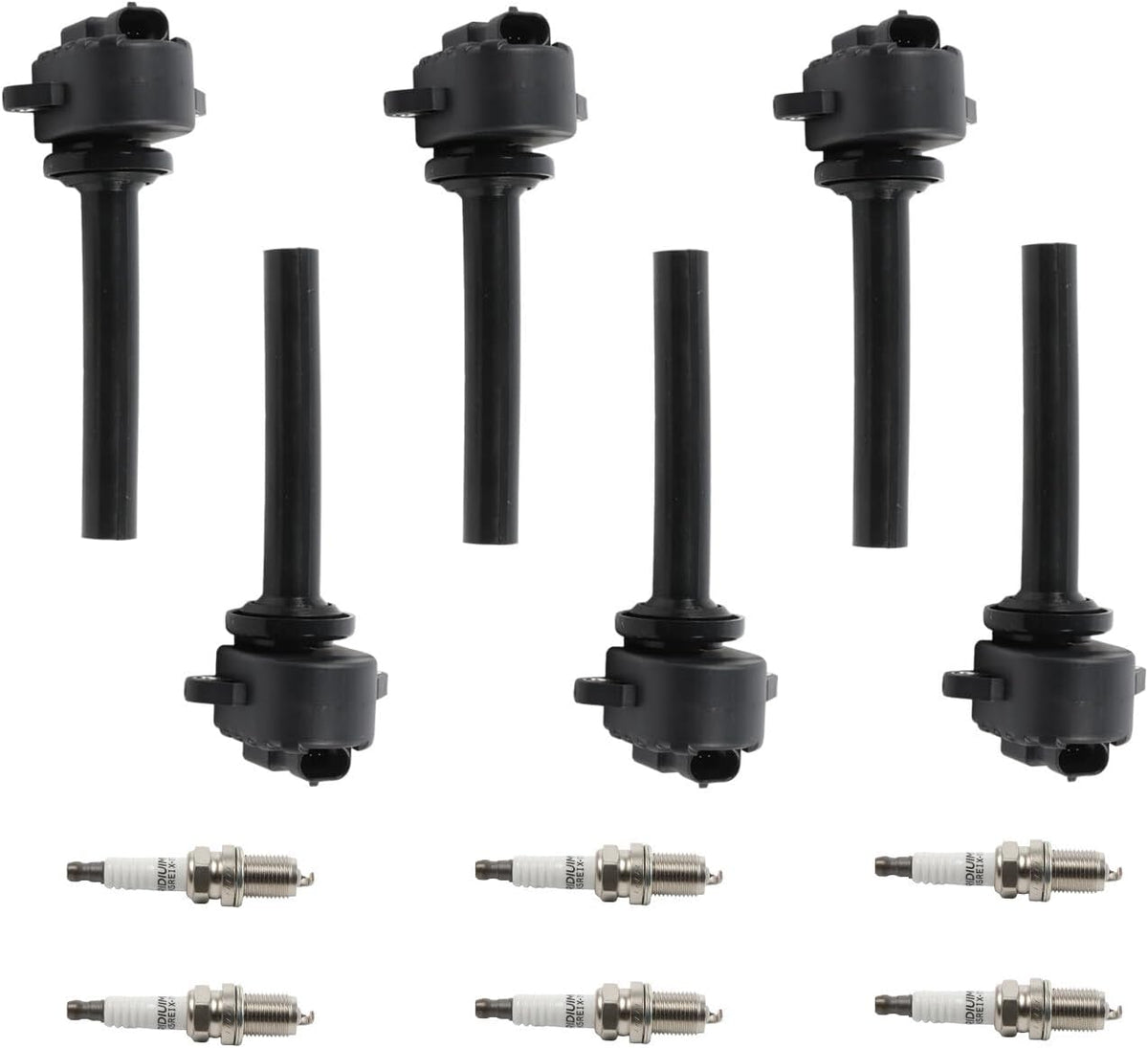 ya 9 10.24 6PCS For 2000-2002 for Isuzu Trooper 3.5L V6 Ignition Coil & Spark Plug UF252