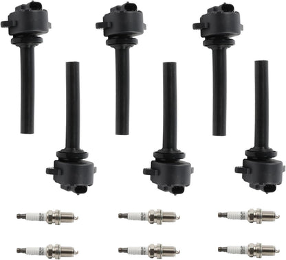 ya 9 10.24 6PCS For 2000-2002 for Isuzu Trooper 3.5L V6 Ignition Coil & Spark Plug UF252
