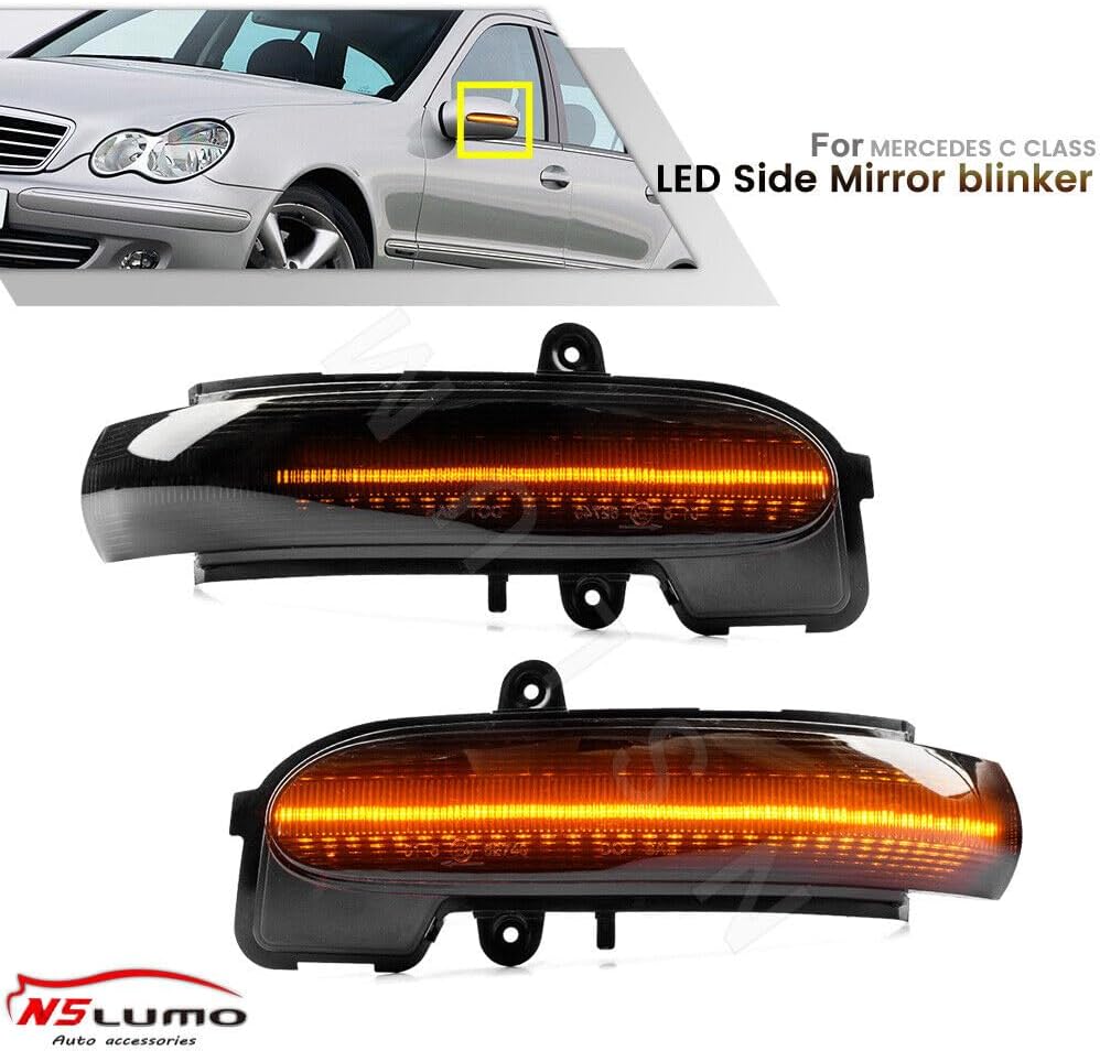 ya 7 8.24 baidi LED smoked dynamic side mirror signal lights for 00-07 for Benz C-Class W203 S203 C203