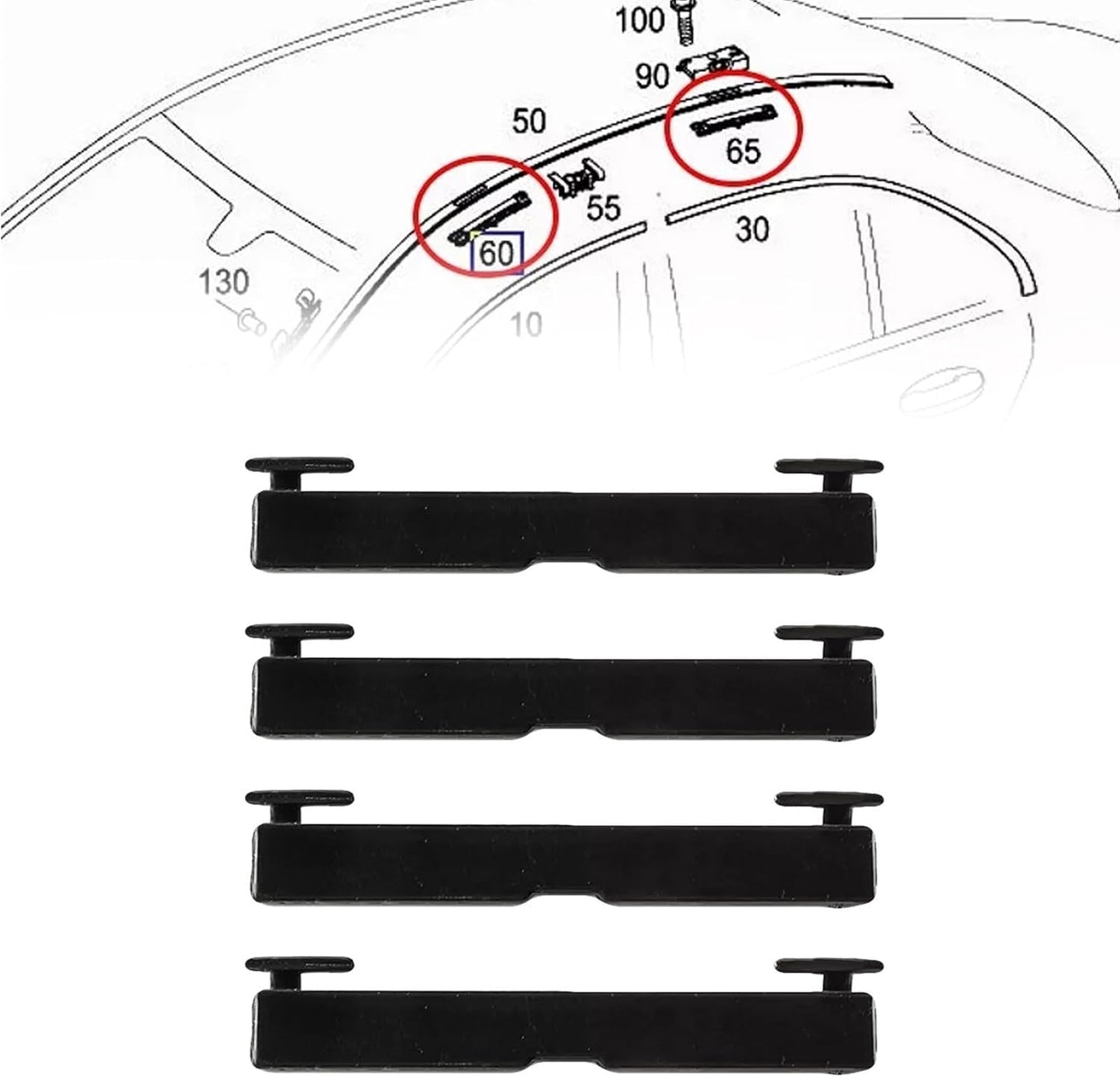 ya 4 8.14 Superior Quality Roof Rack Cover for MERCEDES For CLA For CLAss W117 4 Pieces