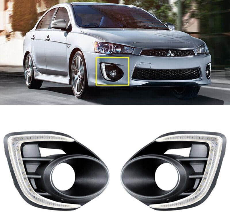 ya 2 8.15 Pair of LED Daytime Running Lights Fog Lights for Mitsubishi Lancer 2016-2018