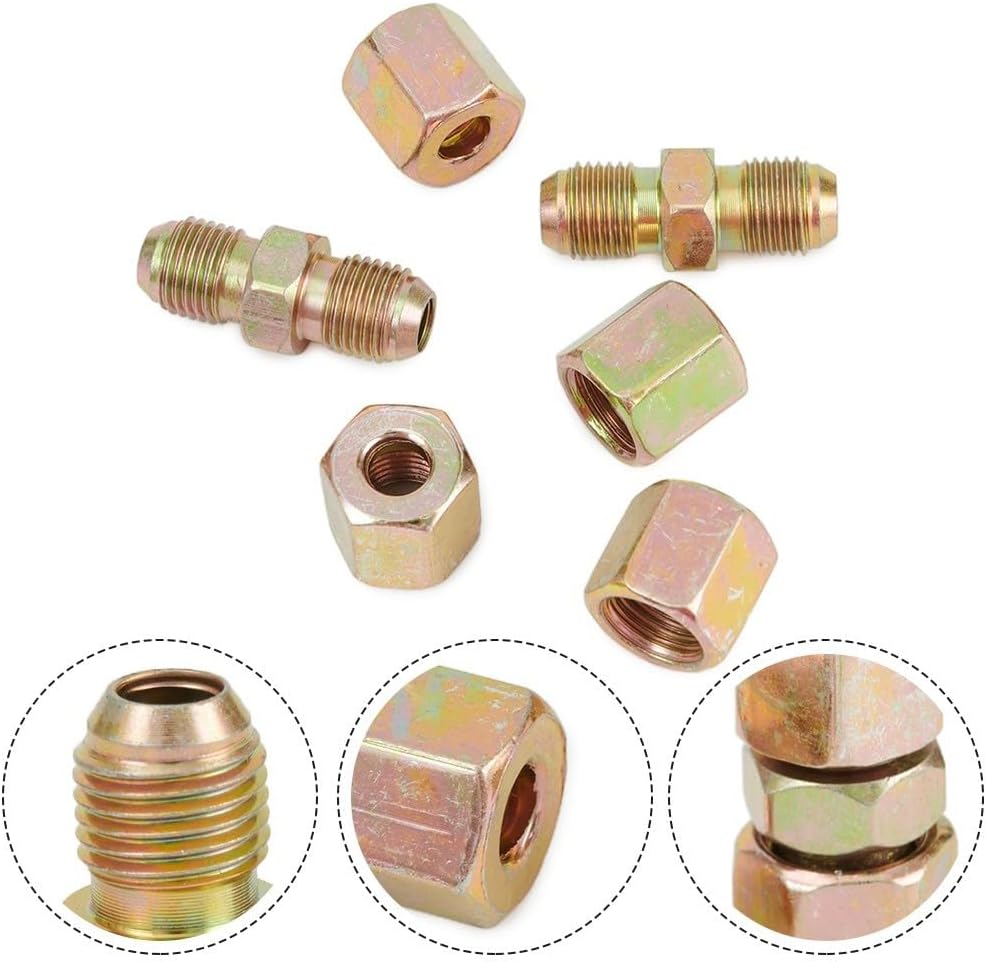 ya 9 10.24 Brake Pipe Unions 2 Way Accessories Connectors For 3/16 Pipe