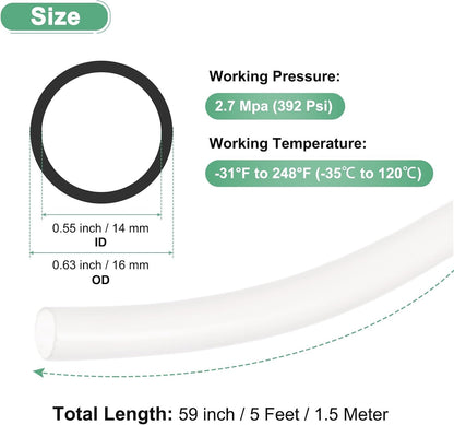 ya 14 9.20 baidi 1.5 m Nylon Hose Tube, 14x16mm(IDxOD) PA6 Pneumatic Air Tubing Translucent-1