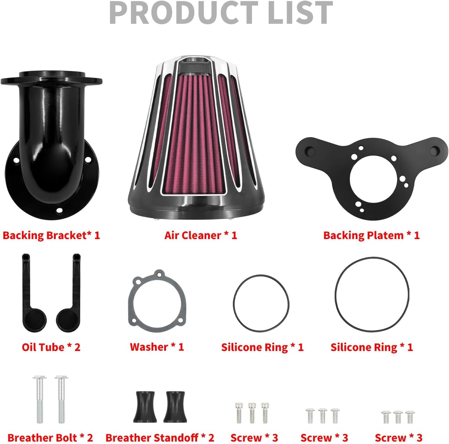 ya 5 8.10 Cone Air Cleaner Filter Red Element for Harley Touring Road Electra Glide 00-07