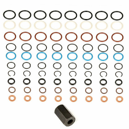 ya 10 9.16 baidi Oil Rail Leak Repair Kit Tool O-Rings + Injector Seal for Ford 6.0L Powerstroke