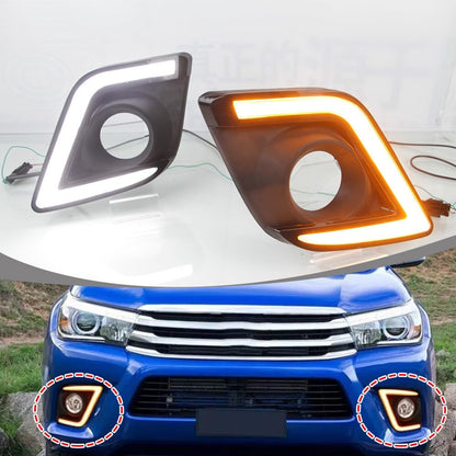 ya 13 9.15 baidi Front Fog Lamps Daytime Running Lights w Turn Signal For for Toyota Hilux 2015-2017