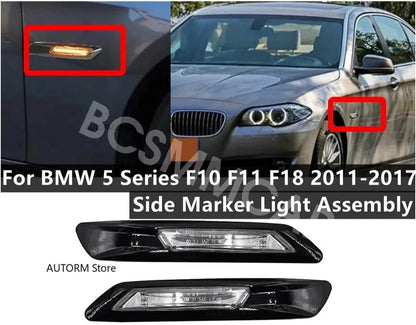 ya 11 9.14 baidiFront Side Marker Lights Indicator Lamp Fit for BMW 5 Series F10 F18 2011-2013