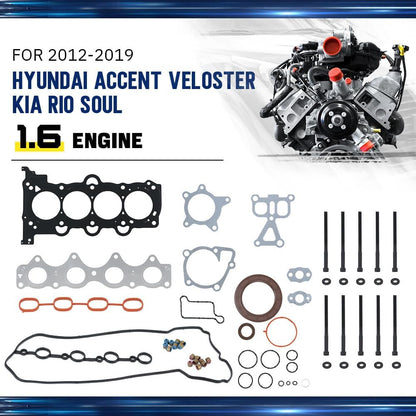 ya 10 9.16 baidi Head Gasket Set w/Bolt Valve 22212-2B000 for Hyundai Accent for Kia 1.6L 12-19