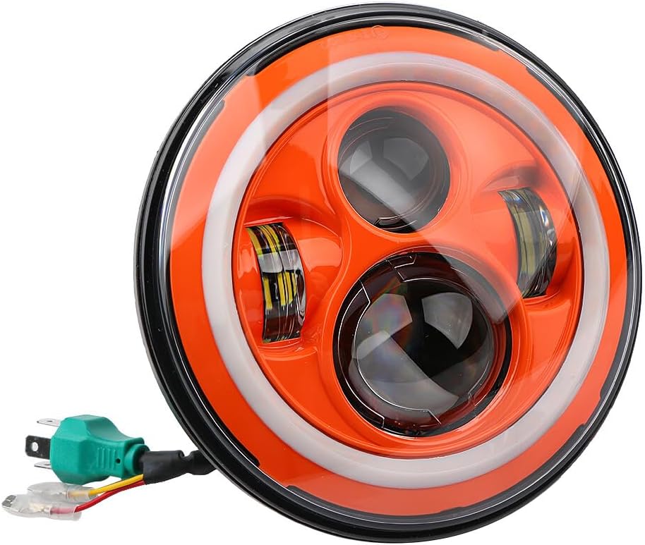 ya 4 8.14 7'' Zoll Haupt LED Scheinwerfer Orange Angel Eyes f¨¹r Harley for Jeep for Wrangler