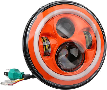 ya 4 8.14 7'' Zoll Haupt LED Scheinwerfer Orange Angel Eyes f¨¹r Harley for Jeep for Wrangler