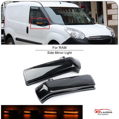 ya 7 8.24 baidi For 15-22 for Ram PROMASTER CITY Sequential Amber LED Side Mirror Lights Smoke Lens 
