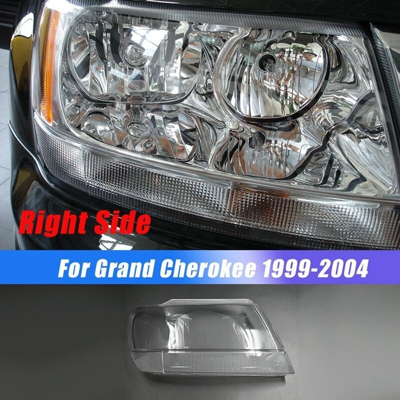 ya 4 8.10 Pair Front Headlights Glass Lens Cover for Jeep for Grand Cherokee 1999-2004