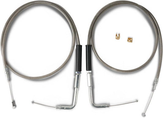 ya 4 8.8.2 Stainless Steel Throttle & Idle Cable Set fits for Harley-Davidson 42 KY