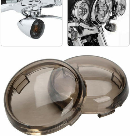 ya 4 8.8.2 2Pcs Motorcycle Smoke Turn Signal Light Lens Cover Smoked for Harley Davidson