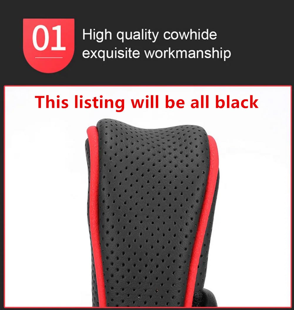 ya 6 8.24 baidi Car Gear Shift Knob Cover Shifter Sleeve Protector Black Leather Decor Non-Slip