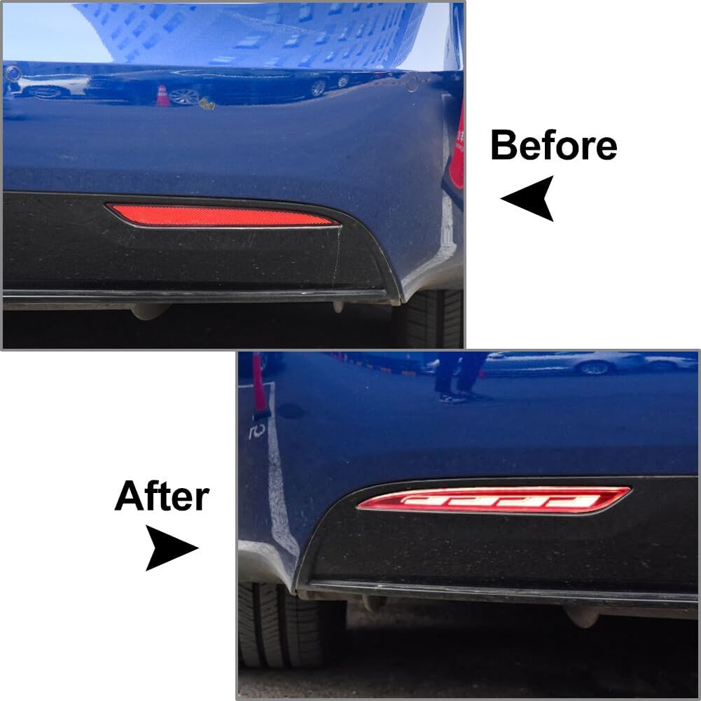 ya 4 8.10 Rear Fog Lamp Dynamic Turn Signal Reflector LED Bumper Light for Tesla for Model S