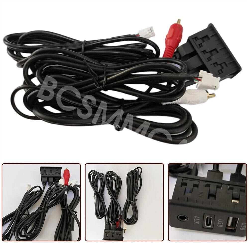 ya 6 8.24 baidi 4 Pin 6 Pin to USB+Type-C+RCA for Audi o AUX Cable Adapter for Car Stereo Navigation
