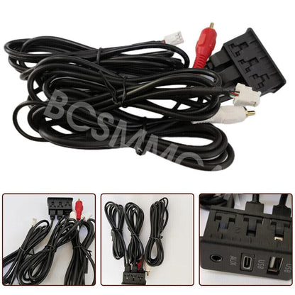 ya 6 8.24 baidi 4 Pin 6 Pin to USB+Type-C+RCA for Audi o AUX Cable Adapter for Car Stereo Navigation
