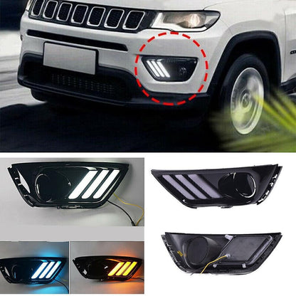 ya 4 8.8 2pcs LED DRL Daytime Running Lights/Front Fog Lights Fits for Jeep Compass 2017-2019